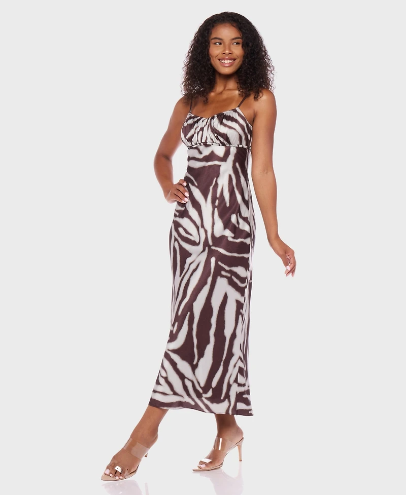 Alex & Sophia Juniors' Printed Satin Sleeveless Dress