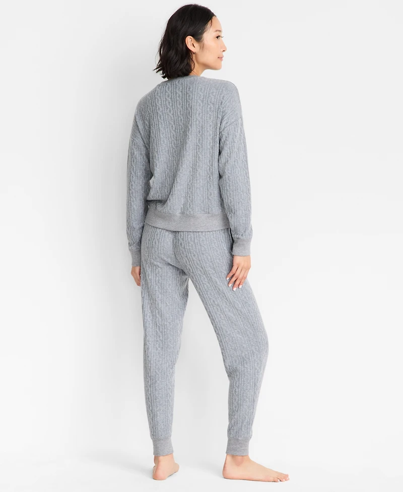 State of Day Women's Cable Jogger Pajama Set, Xs-3X, Macy's Exclusive