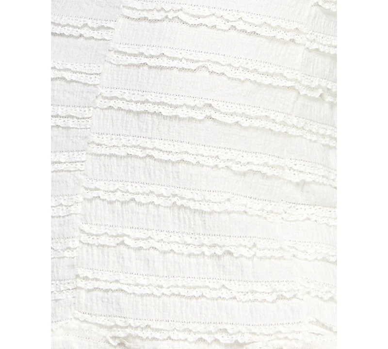 Crystal Doll Juniors' Stretch Lace Ruffled Short Sheath Dress