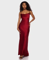 B Darlin Juniors' Sleeveless Satin Maxi Dress