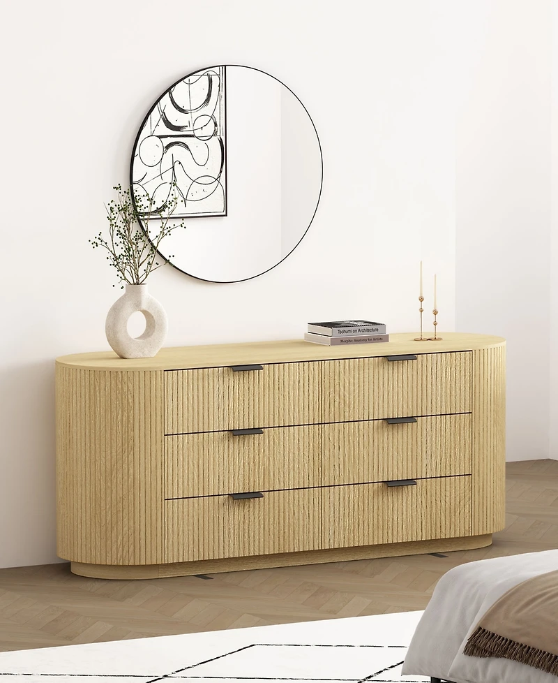 Manhattan Comfort Olivia 71.3" Modern 6-Drawer Double Dresser