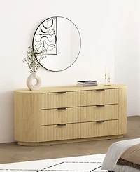Manhattan Comfort Olivia 71.3" Modern 6-Drawer Double Dresser