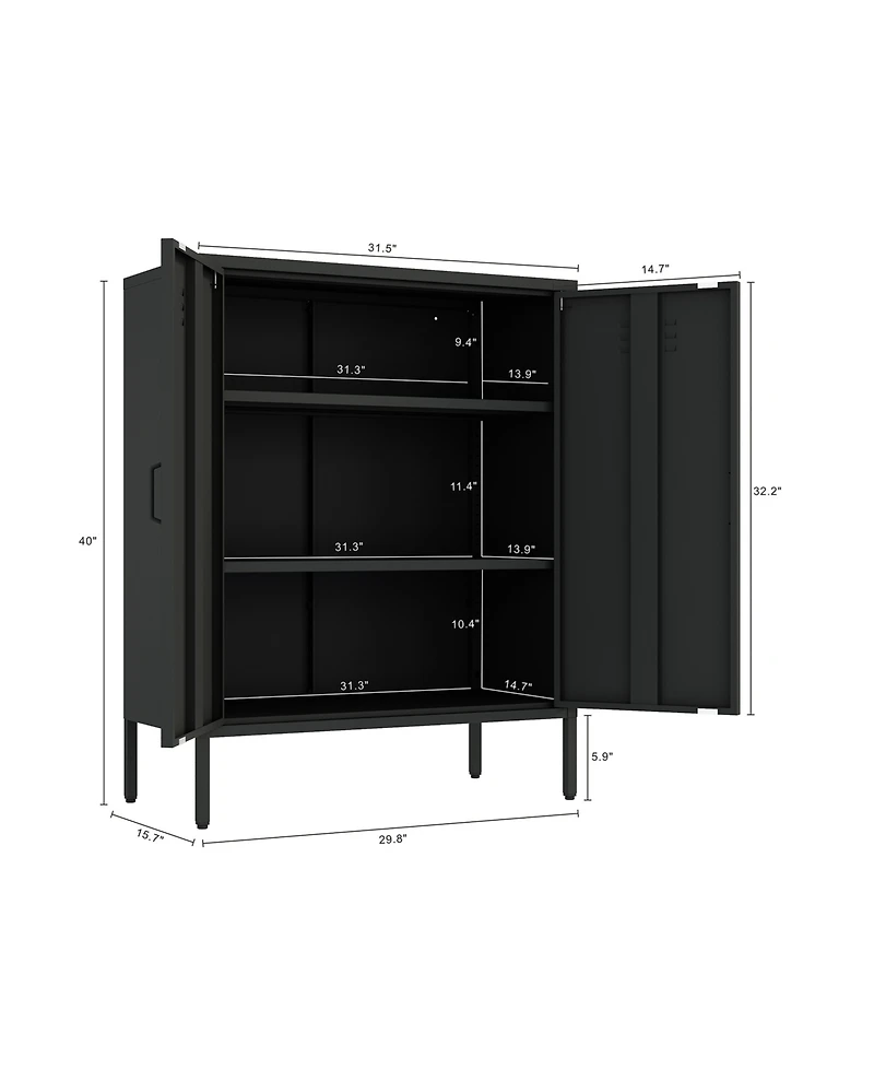 Manhattan Comfort Naomi 31.5" Modern 3-Shelf Accent Cabinet