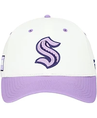 Fanatics Men's White/Lavender Seattle Kraken Authentic Pro Hockey Fights Cancer Adjustable Hat