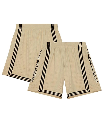 Mitchell & Ness Men's Khaki Los Angeles Lakers 1996-97 Hardwood Classics Swingman Shorts