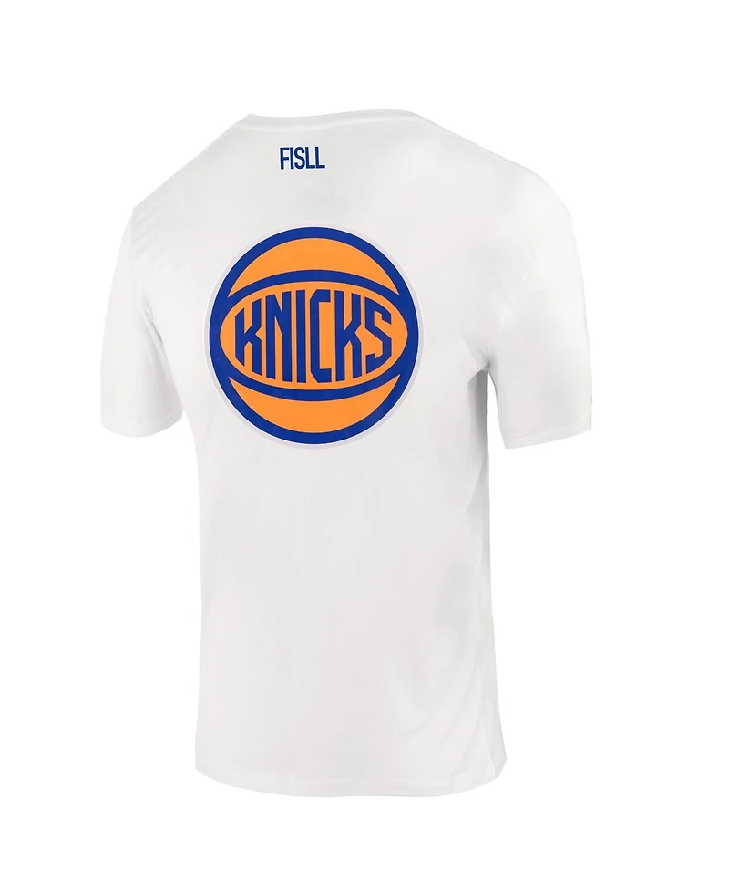 Fisll Men's and Women's White New York Knicks Burst Logo T-Shirt