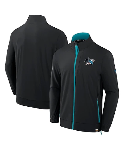 Fanatics Men's Black San Jose Sharks Authentic Pro Rink Coaches Full-Zip Jacket