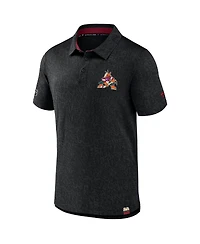 Fanatics Men's Black Arizona Coyotes Authentic Pro Jacquard Polo Shirt