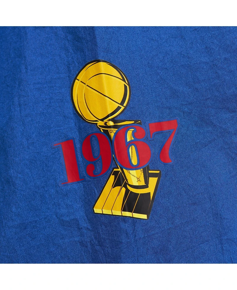Mitchell & Ness Men's and Women's Royal Philadelphia 76ers Hardwood Classics Team Og 3.0 Anorak Half-Zip Windbreaker Jacket