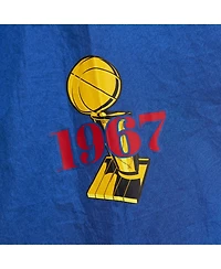 Mitchell & Ness Men's and Women's Royal Philadelphia 76ers Hardwood Classics Team Og 3.0 Anorak Half-Zip Windbreaker Jacket