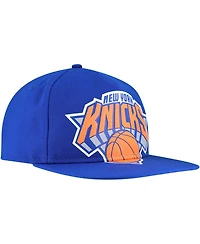 New Era Men's Blue New York Knicks Oversized Puff Print Logo Golfer Snapback Hat