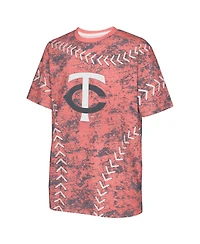 Outerstuff Big Boys and Girls Red Minnesota Twins Slide Score Bold T-Shirt