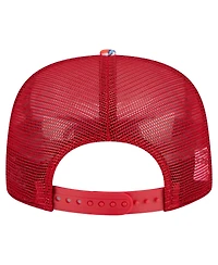 New Era Men's Red Los Angeles Angels Adventure Pattern Golfer Trucker Snapback Hat