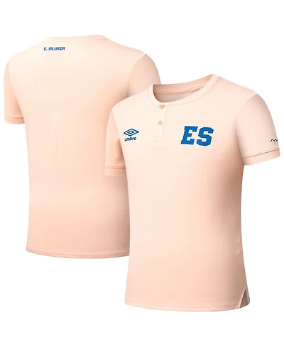 Umbro Men's Coral El Salvador National Team Crew Neck Polo Shirt