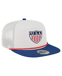 New Era Men's White Usmnt 1950 Retro Golfer Adjustable Hat