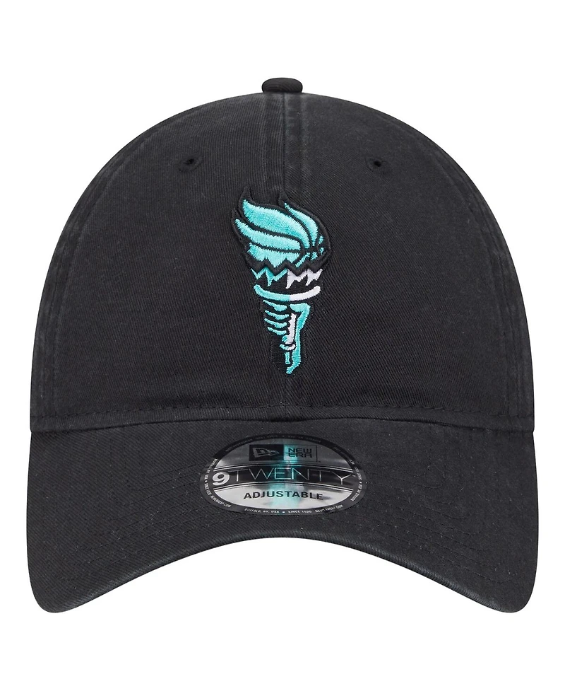 New Era Men's and Women's Black New York Liberty Core Alt Logo 9TWENTY Adjustable Hat