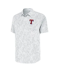 Antigua Men's White Texas Rangers Lush Button-Up Shirt