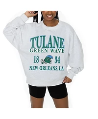Gameday Couture Women's Ash Tulane Green Wave Premium Fleece Pullover Sweatshirt