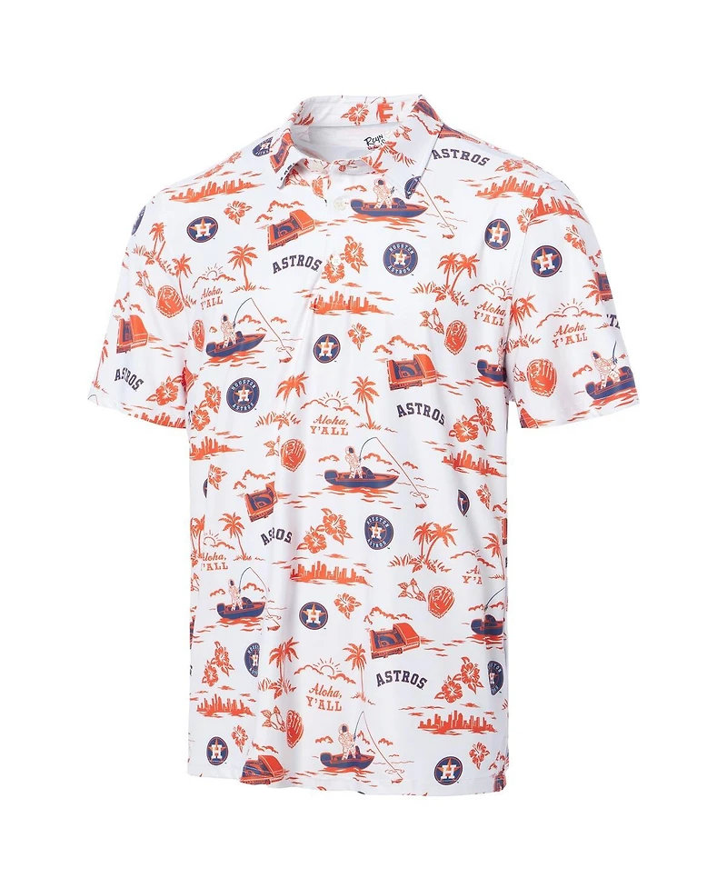 Reyn Spooner Men's White Houston Astros Pua Performance Polo Shirt