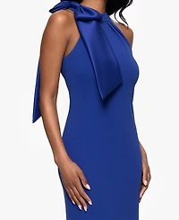 Betsy & Adam Petites Scuba Crepe High-Neck Long Dress