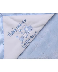 Little Me Baby Boys Thank Heaven for Little Boys Blanket with Satin