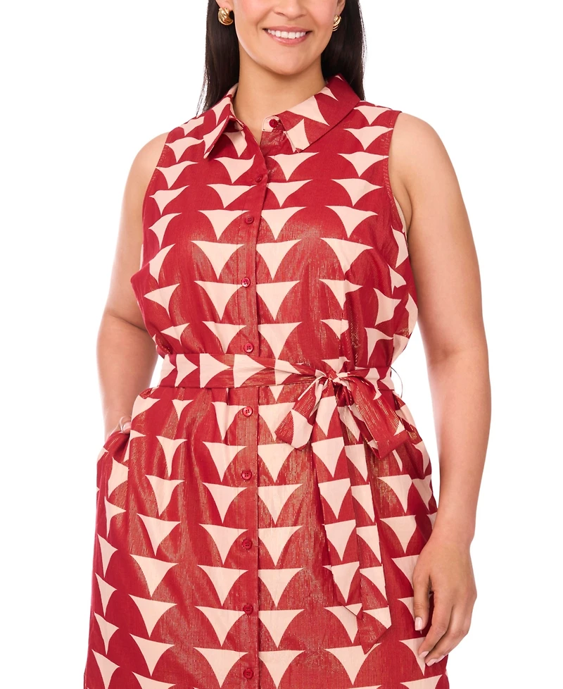 Msk Plus Collared Sleeveless Maxi Dress
