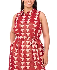 Msk Plus Collared Sleeveless Maxi Dress