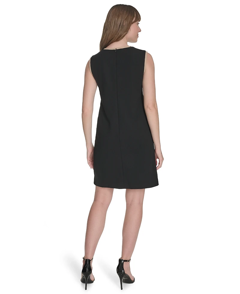 Tommy Hilfiger Petites Sleeveless Colorblocked-Pocket Shift Dress