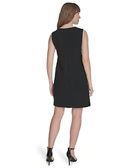 Tommy Hilfiger Petites Sleeveless Colorblocked-Pocket Shift Dress