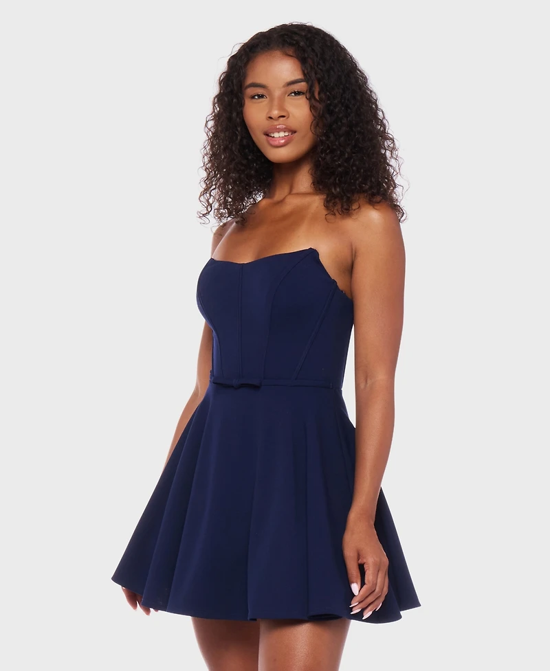 B Darlin Juniors' Sleeveless Scuba Crepe Fit & Flare Dress