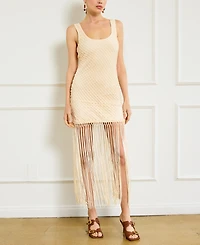 Line & Dot Women's Dafne Sequin Fringe-Trim Maxi Dress