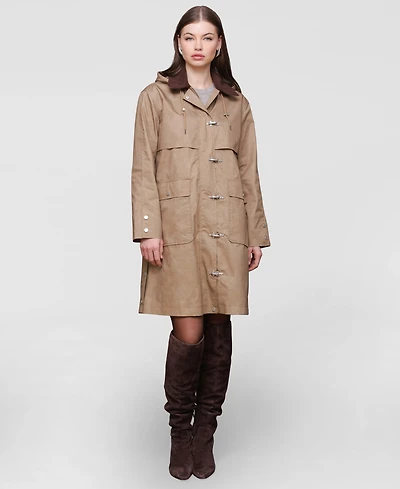 Avec Les Filles Women's Hooded Midi Canvas Jacket