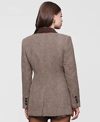 Avec Les Filles Women's Double-Breasted Blazer Coat