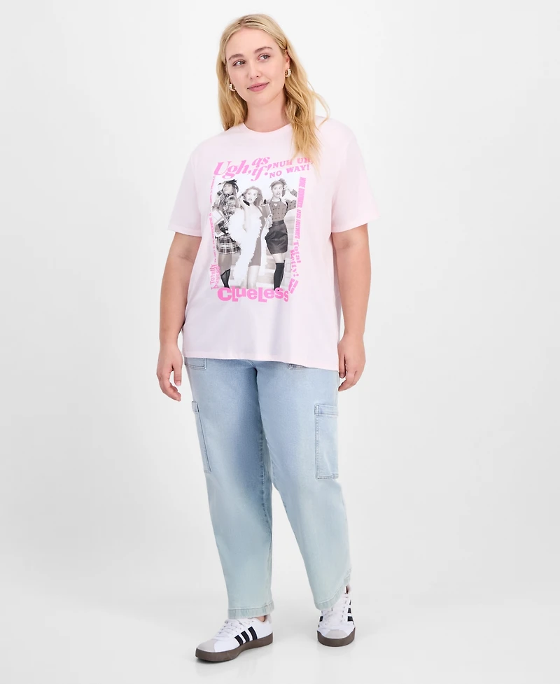Love Tribe Trendy Plus Clueless Crewneck Drop-Shoulder Tee