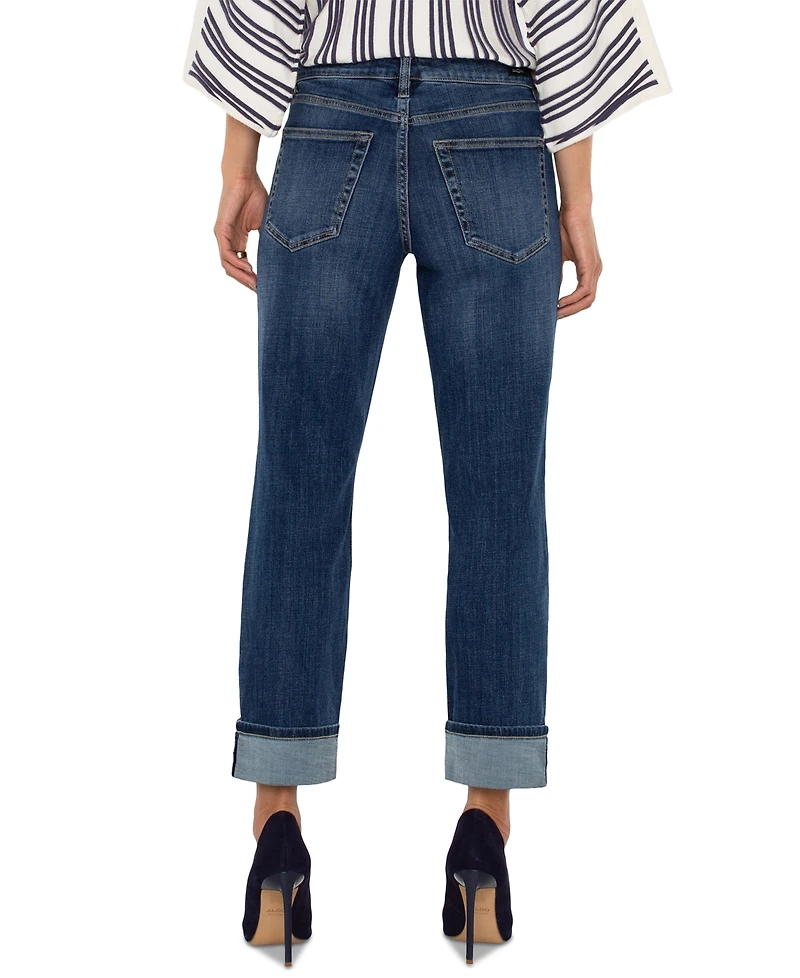 Liverpool Los Angeles Petite Marley Cuffed Girlfriend Jeans