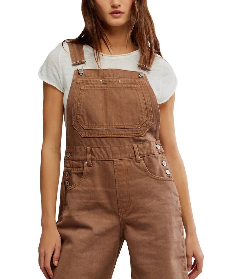 Free People Women's Cotton Deep Trance Overalls