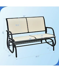 Gymax Patio Swing Glider Bench Loveseat Rocking Chair Backyard Poolside