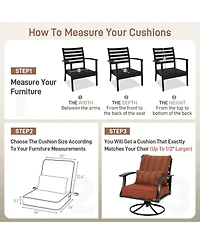 Aoodor 24'' x Outdoor Deep Seat Cushion Set, Olefin Fabric (Set of 2 Seats, Backs, Lumbar Pillows)