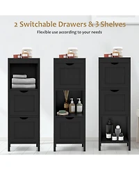 Freestanding Storage Cabinet with 2 Removable Drawers for Bathroom