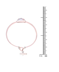 Sterling Silver 18K Rose Gold Plating with Clear Cubic Zirconia Cuff Bracelet