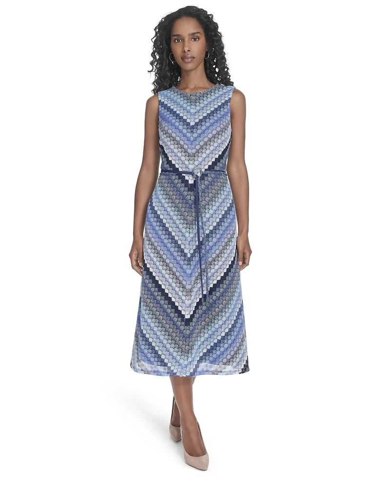 Jessica Howard Women's Sleeveless Lace Midi Dress