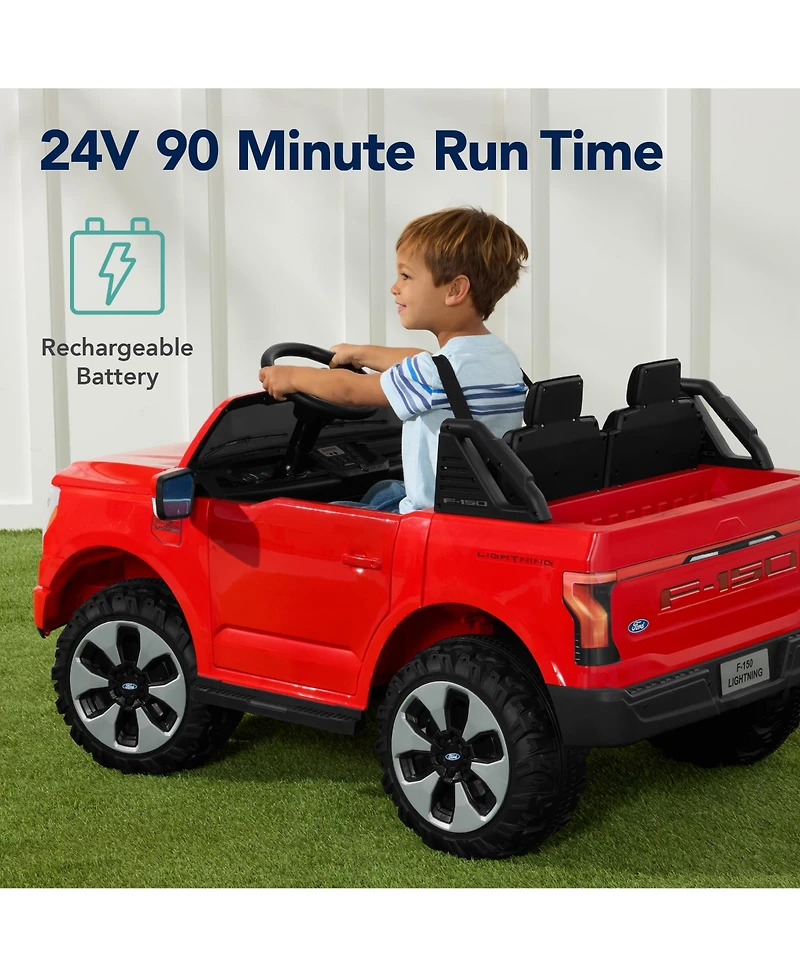 Best Choice Products Kids 24V Ride On Truck Officially Licensed Ford Lightning w/ Remote, Led Lights, 2 Speeds