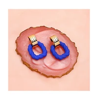 Sohi Women's Blue Rope Drop Earrings