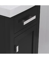 Mia 18 in. W Bath Vanity in Espresso Finish with Ceramics Integrated Vanity Top with White Basin