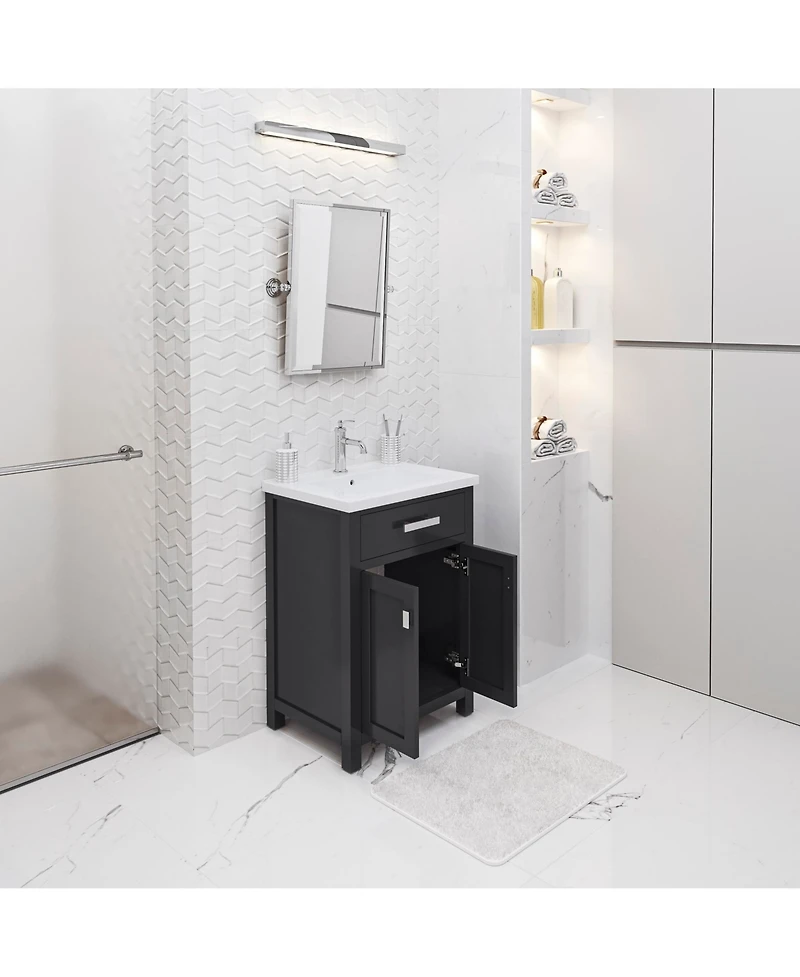 Myra 24 in. Bath Vanity in Espresso with Integrated Ceramics Vanity Top and Sink