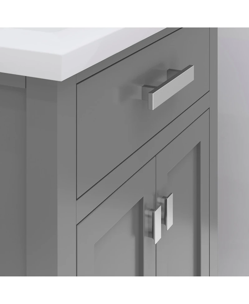 Myra 24 in. Bath Vanity in Cashmere Grey with Integrated Ceramics Vanity Top and Sink