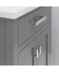 Myra 24 in. Bath Vanity in Cashmere Grey with Integrated Ceramics Vanity Top and Sink