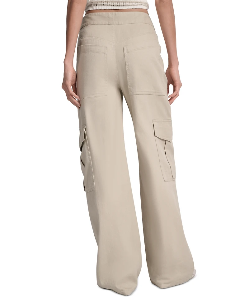 Dkny Jeans Women's High Rise Cotton Cargo