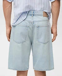 Mango Men's Denim Relaxed-Fit Bermuda Shorts