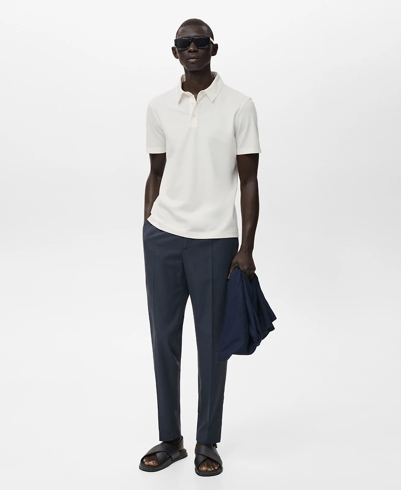 Mango Men's Cotton Tapered Crop Pants